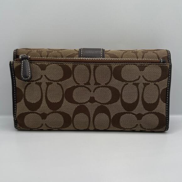 COACH Brown Signature Canvas Wallet - Picture 2 of 10